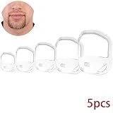 Beito Barbe Shaper Guide 5PCS Transparent Barbe Shaper Styling Tool Différentes tailles Facial Guide de Coupe de Cheveux Soins du Toilettage Shaper Hair Lineup Tool Pour Homme