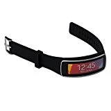 Woodln Silicone Smart Watch Replacement Band Strap for Samsung Galaxy Gear Fit R350 (New Black)
