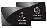Carte de Blocage RFID | Lot de 2 | Protecteurs de Carte de Crédit, Protection de Cartes Bancaire, Passeport, pour Tous Le Signaux NFC ou sans Fil, Portefeuilles et Porte Clips, Protège Portefeuille