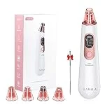Aspirateur Point Noirs, LARALA Extracteur de Point Noir Visage Nettoyante Electrique tire Comedons Dispositif de Beauté avec 4 Embouts et 3 Mode (d'or)