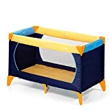 Hauck / Dream N Play / Lit Parapluie 3 Pièces / 120 x 60 cm / Naissance à 15 kg / avec Matelas et Sac de Transport / Pliable / Transportable / Inversable / Yellow Blue Navy (Bleu Marine)