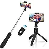 Abafia Perche Selfie Trépied, 360°Perche Selfie Bluetooth Monopode avec Télécommande Rechangeable, Bâton Réglable Télescopique pour iPhone XS Max, Galaxy S9 Plus,Sony Xperia,Huawei et etc (4.5-6.5')