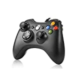 JAMSWALL Manette filaire Xbox 360, Filaire GamePad Controller, Manette du Contrôleur de Jeu Filaire avec Double Vibration Pour PC Xbox 360 Windows (Noir)