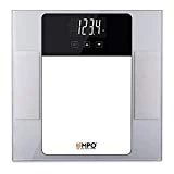 EMPO Balance de Mesure de Graisse Corporelle Numérique Balance Salle De Bain - Mesure le poids, masse graisseuse, hydratation, muscles, masse osseuse, et le besoin journalier en calories - Argenté