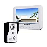 FLOUREON Sonnette de Porte Visuelle Filaire Moniteur LCD 7 Pouces Carillon Électronique Portier Vidéo Étanche Caméra Infrarouge Extérieur Vision Nocturne Visiophone Interphone pour Sécurité Domicile