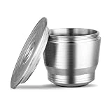 Capsule de Café Réutilisable Réutilisable, Capsule de Café Rechargeable en Métal D'acier Inoxydable de Orsit pour la Machine de Nespresso Avec 1 Cuillère et 1 Brosse
