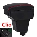 QCFSXWDDX pour Clio 4 Armrest Box Central Boîte de Contenu de Stockage avec Interface USB