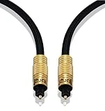 Digital Optical Cable - 2m - Premium Pro Gold Range Toslink approprié pour PS3 Cable, Sky, Sky HD, LCD, LED, Plasma, Lecteur Blu-ray pour se connecter avec les systèmes Home Cinéma, etc AV ampères pour le meilleur son ambiophonique numérique.