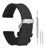 14mm Bracelet en Caoutchouc Noir Mode Anti-dérapant Bracelets de Montres de Sport Silicone pour Les Femmes extrémité Droite