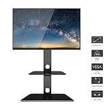 1home Meuble TV avec Support Suspendu Piotant pour Ecran Plasma LCD de 30 à 55 Pouce 2 Etagères