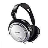 Philips SHP2500 Casque TV filaire, câble 6m, commande volume intégrée, coussinets confortables, Gris