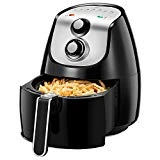 Tidylife Friteuse électrique sans huile(AF-1834), 3.5L/1500W, friteuse à air chaude, avec bouton mécanique, contrôle de temps &température, noir