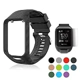 Womdee Bracelet de Rechange pour Tom Tom, Tom Tom, Bracelet de Montre en Silicone Souple pour Tom Tom Adventurer/Runner 2/Runner 3/Spark 3/Golfer 2