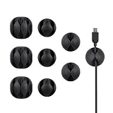 Avantree Pack de 9 clips câbles durables, Maintient et cache-câbles de Bureau, Organiseur et gestion de câbles de recharge pour TV Ordinateur PC Portable Maison et Bureau