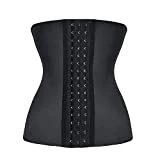Everbellus Latex Corset Serre Taille Minceur pour Femme Ventre Plat (Noir, Medium)