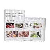 Sacs sous Vide Pack de 6 Packs 15 x 300cm et 20 x 300cm Compatible avec n'importe quelle scelleuse sous vide pour la maison,sans BPA, Approuvé par la FDA pour Appareil sous Vide, Qualité Commerciale