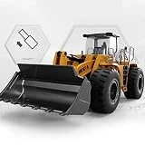 Knmbmg Alliage sans Fil Télécommande Chariot Hydraulique Bulldozer Simulation De Charge modèle De Camion Multi-directionnel Libre Conduite LED Lumière RC Voiture Parfait for Enfants Garçons C