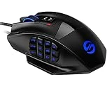 Souris laser de jeu MMO UtechSmart Venus 50 à 16400 DPI pour PC, précision élevée, 18 boutons programmables, cartouche de poids réglable, 12 boutons latéraux, 5 profils d'utilisateurs programmables, microrupteurs Omron, plus de 16 millions d'options de couleurs LED personnalisées pour les boutons latéraux, roulette de défilement, Logo & éclairage principal [18-mois de garantie offerts par le fabricant]