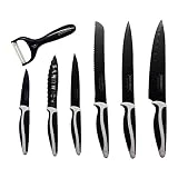 ROYALTY LINE Set 6 Couteaux rl-mg6b + Support Noir