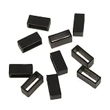 10pcs Boucle de Sangle en Caoutchouc Remplacement Support Fermoir Bracelet de Montre-Noir - Noir, 20mm