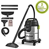 AUTLEAD Aspirateur eau et poussières, 20 L 1000 W Aspirateur Polyvalent avec Fonction d'aspiration et de soufflage Humide et Sec,métal Inoxydable,Silencieux, 3 Buses, Sac filtrant en Papier - WD02A