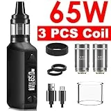 65W Cigarettes électroniques Kit Complet [3 pièces] Resistance GT0,3 / GT0,6 oHm Coils. HD Écran OLED, sans Liquide sans Nicotine - AOKEY GT65 BOX MOD
