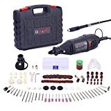 GOXAWEE Mini Outil Rotatif Electrique - 130W Mini Meuleuse/Perceuse Set avec Arbre Flexible & Mandrin Universel & 140 Accessoires pour Projets de Bricolage