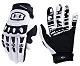 Seibertron Dirtpaw Silicone Antidérapant Cyclisme Vélo Motocross Course BMX MX ATV VTT Gants Plein-Doigt Gants de Moto Femmes Homme Respirable Écran Tactile pour Smartphones GPS Adulte White M