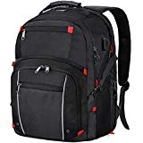 Sac à Dos Ordinateur Portable Hommes 17.3 Pouces Étanche Sac à Dos de Voyage d'affaires avec Chargement USB Loisirs Affaire Collège Sac à Dos PC Portable Noir
