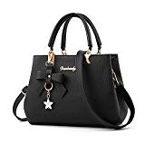 beautyjourney Cabas Little Marcel, Cabas Lancaster Cabas Roulette,Sac à Main En Cuir De Femme Messager D'éPaule (Noir)
