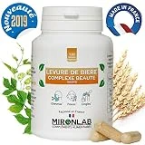 Levure de bière beauté | Associé à des nutriments pour une action renforcée | Excellent dosage 1640mg/jour | Complexe pour cheveux, peau et ongles |120 gélules végétales | Façonné en France MironLab