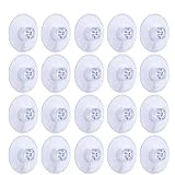 Whaline Ventouse Transparent en Plastique, 20 Pièces 45 mm Clair Ventouse sans Crochets pour Surface Lisse à la Maison ou Bureau