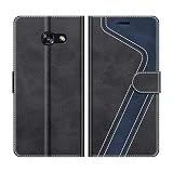MOBESV Coque pour Samsung Galaxy A3 2017, Housse en Cuir Samsung Galaxy A3 2017, Étui Téléphone Samsung Galaxy A3 2017 Magnétique Etui Housse pour Samsung Galaxy A3 2017, Élégant Noir