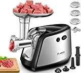 【Upgraded】Aobosi Hachoir Viandes Électrique, 3 en 1 Hachoir à Viande avec 3 plaques de broyage en acier inoxydable, Accessoire de Kubbe et de Saucisse,1200W MAX Moteur en cuivre pour un broyage rapide