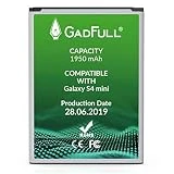 GadFull Batterie compatible avec Samsung Galaxy S4 mini | 2019 Date de Production | correspond à l'B500BE | Compatible avec S4 mini i9190 | S4 mini Dual SIM i9192 | S4 mini LTE i9195