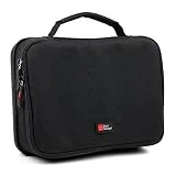 Duragadget Housse de Transport à Fond Rigide pour GoPro Hero 1, 2, 3, 4 et 5 caméra embarquée en Nylon résistant modulable Noir/Rouge