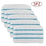 5pcs Lingettes Patins Microfibres de Balais Vapeur Steam Mop Rechange pour Balais Black Decker Lavables en Machine Accroches Adhésives