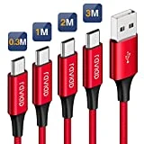 Câble Micro USB, RAVIAD [0.3m 1m 2m 3m/Lot de 4] Chargeur Micro USB Nylon Tressé Charge Rapide et Synchro pour Android Samsung Galaxy S7 S6 Edge J3 J5 J7, Redmi Note 5, Wiko, Huawei, Sony, LG, Kindle