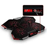 TopMate C7 15.6-17.3 Pouces,Ventilateur Ordinateur Portable, Refroidisseur pc, Cinq Ventilateurs et écran Tactile LCD, 2400 Tours par Minute, conçu pour Les Joueurs et Le Bureau