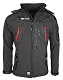 GEOGRAPHICAL NORWAY Homme Coque souple fonctionnel Veste d'extérieur hydrofuge - Gris - Gris foncé, Large