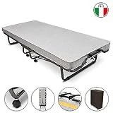 Beautissu - Venetia - Lit Pliant d'appoint, invité - 90 x 200 cm INCL. Matelas, roulettes et Housse pour Le Rangement