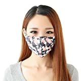 Lot de 3 Masques Extérieur Anti-poussière et Anti-haze/Anti-brume PM2.5 Masque en Coton Chaud Respirant Motif Camouflage Soins de Santé Earloop Bouche Visage Unisexe pour L'automne et L'hiver