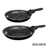 JJA 135111 Set 2 POELES 24/28CM PIIERRE + POIGNEES Amovibles, Autre
