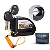 Sailnovo Bloque Disque Alarme Moto En Acier Inoxydable Son d'alrme 110db pour Moto/Vélo/Scooter/VTT Etanche (noir, 19x13x4 cm)