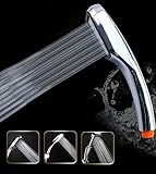 Joyoldelf Pommeau de Douche à Main Avec 300 Trous 300% Turbo Haute Pression 30% Douchette Économie d'eau, Chromé (Énergie de Classe A) (Argent)