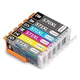 OfficeWorld 6 coloré 570 571XL Remplacer pour Canon PGI-570 CLI-571 Cartouches d'encre pour Canon Pixma TS8051 TS8050 TS8053 TS8052 MG7750 MG7700 TS9050 MG7751 TS9055 MG7752 MG7753 (Contenir Gris)