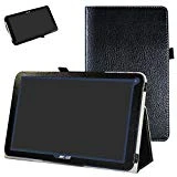 ARCHOS 101E Neon Coque,Mama Mouth Slim Folio PU Cuir debout Fonction Housse Coque Étui Couverture pour 10.1' ARCHOS 101E Neon Android Tablet PC,Noir