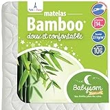 Babysom - Matelas Bébé Bamboo - 60 x 120cm - Epaisseur 14cm - Déhoussable - Sans Traitement Chimique - Garantie 10ans