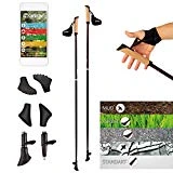 ATTRAC Bâtons de marche nordique ultra légère 99 % de carbone avec dragonnes réglables et détachables / 105 cm - 110 cm - 115 cm - 120 cm - 125 cm - 130 cm / Nordic Walking - Trekking - Randonnée / Attention: l'applicationsur smartphone est appliqué seulement en Allemagne (120cm)