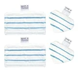 Green Label Lot de 4 : Kit de Lingettes Microfibres Rectangulaires et Triangulaires pour les Balais Vapeur Black+Decker FSM1630 Deluxe (Alternative à FSMP20, FSMP30)